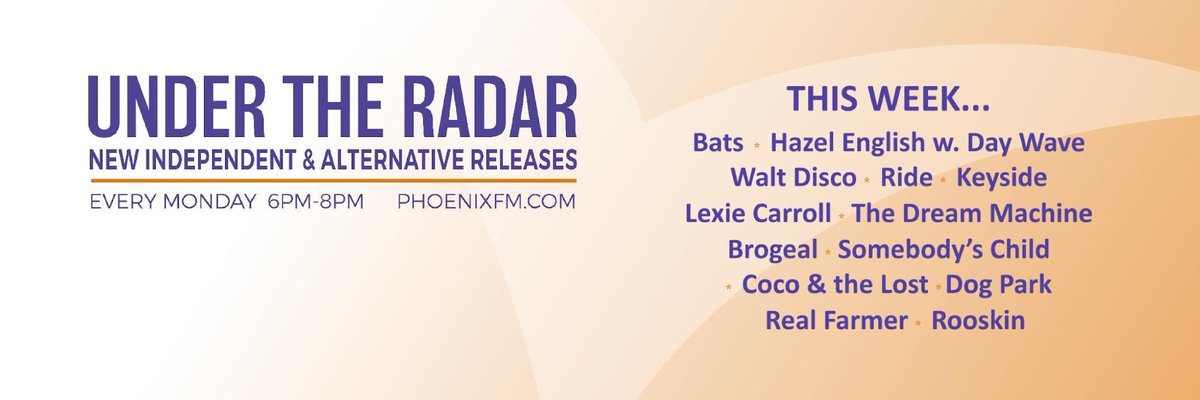 Tonight 6-8pm on @phoenixfm new music from @pumpkinmaster99 @keysideliv @DreamMachineHQ @realfarmer_band @rooskinband @workintvband @SomebodysChild1 @brogealband @coco_lost @Wyatt10Lucy @cominguprosessg @barbaratheband2 @LissyTaylor17 @spielmannsongs @TenHandsHigh @brotherbird_