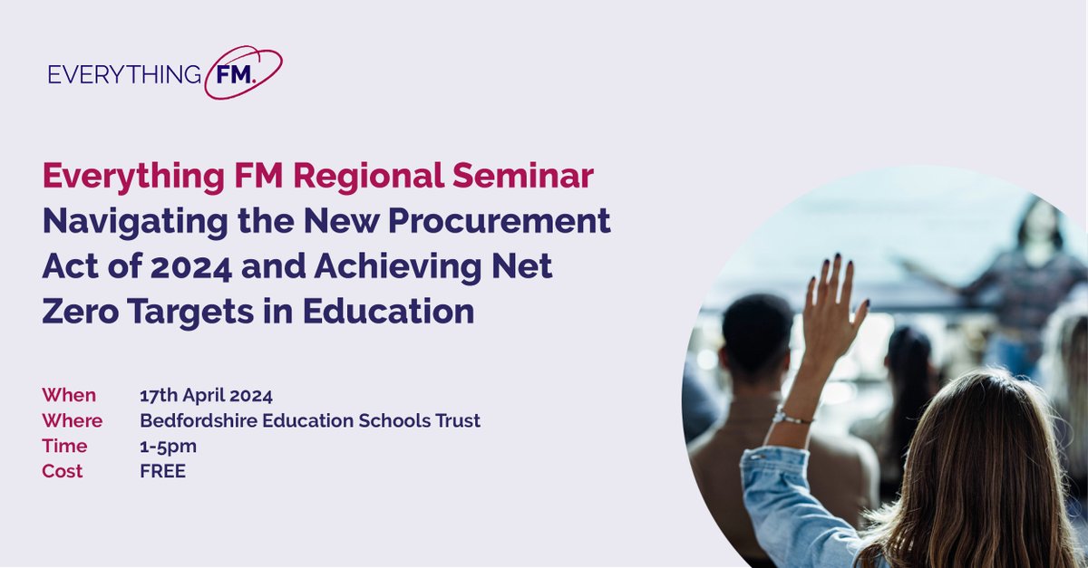We're hosting a regional seminar on #procurement and #netzero!

Designed for those involved in the day-to-day running of educational settings, expect speakers, workshops, networking and panel discussions led by experts. Spaces are limited, to register:

bit.ly/3veanZQ