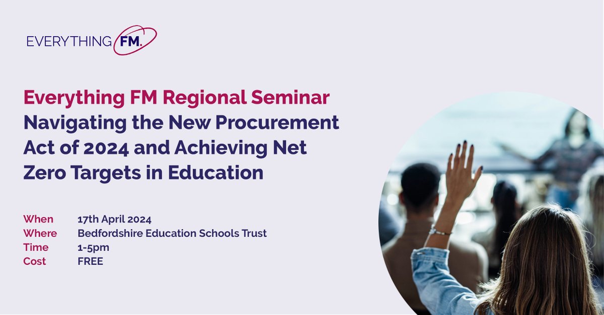 We're hosting a regional seminar on #procurement and #netzero! Designed for those involved in the day-to-day running of educational settings, expect speakers, workshops, networking and panel discussions led by experts. Spaces are limited, to register: bit.ly/3veanZQ