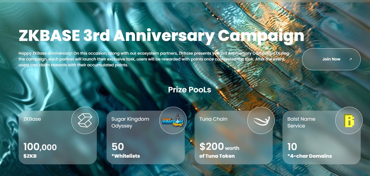 ZKBaseOfficial's tweet photo. 🌟Click and Join ZKBase 3 Year Anniversary Campaign and Share 100K ZKB Winning Pool! 
 https://t.co/ER8iC5NOPH https://t.co/BPGwF1m5Rm