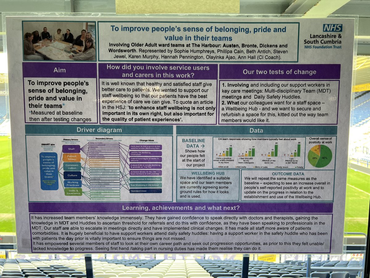 Showcasing our improvement project at the improvement conference. So proud to see our work on display . Making a difference to our colleagues and patients @ExperienceLSCFT @LSCftImprove