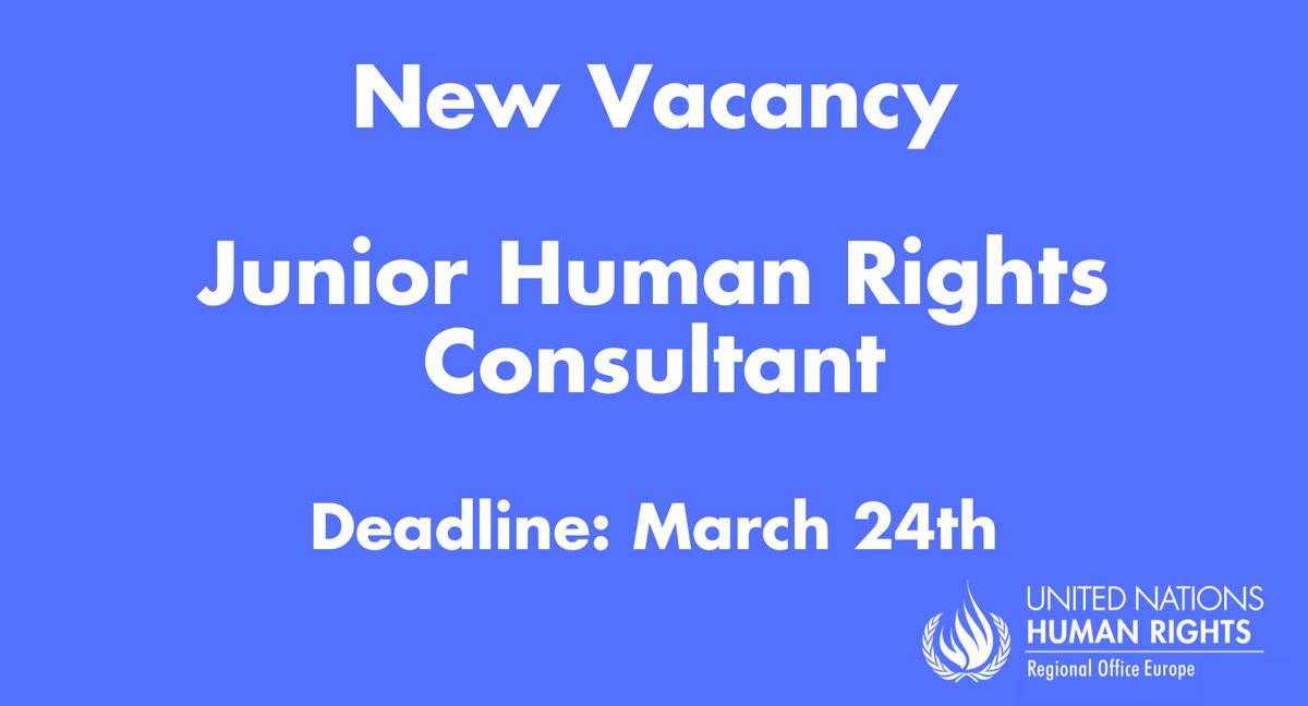 🟢We are Hiring🟢 The @UNHumanRightsEU is looking for a junior human rights consultant in Brussels. Deadline is on March 24th! Apply right here 🔽 careers.un.org/jobSearchDescr… #standup4humanrights