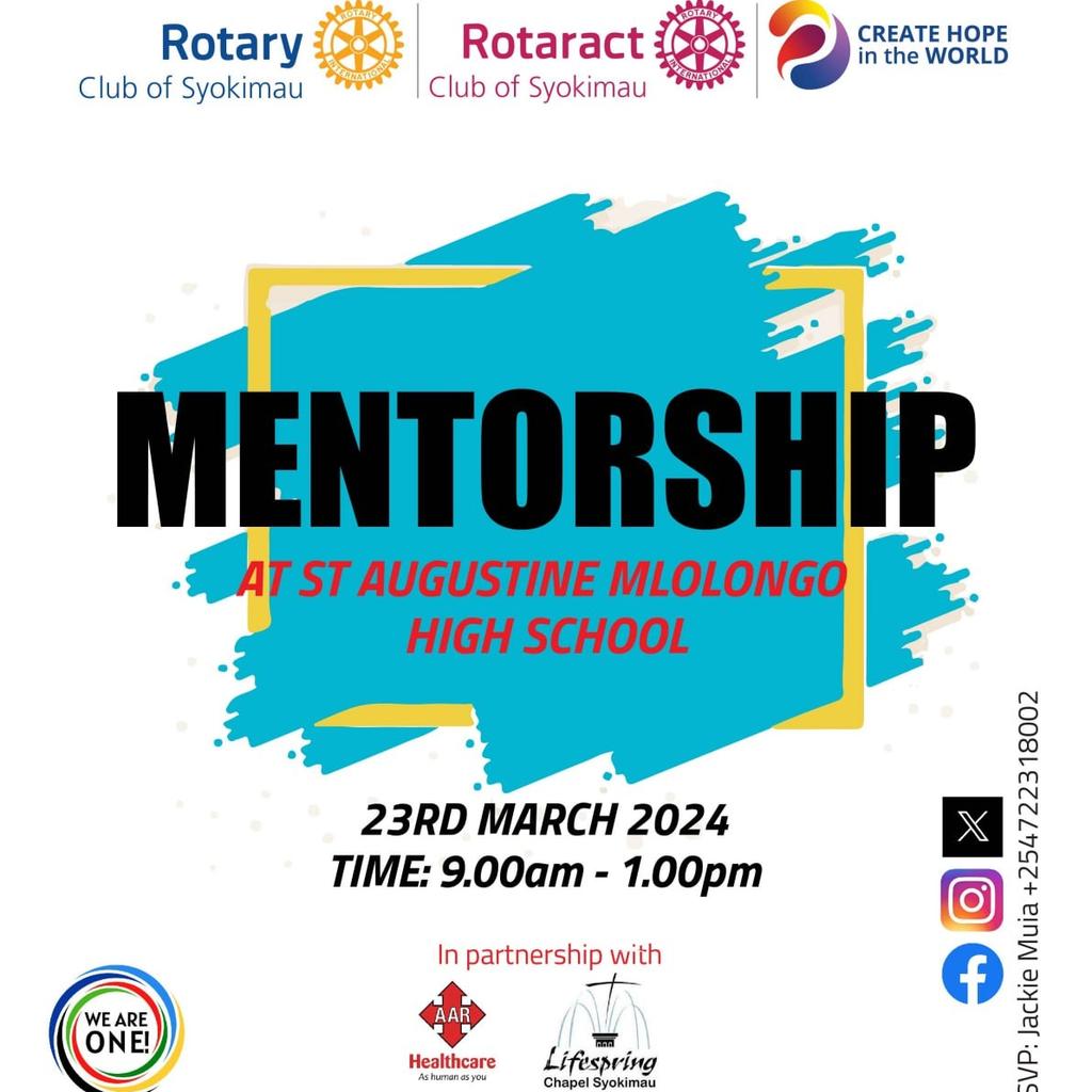 Join us this Saturday as we get to interact and encourage our future genaration for them to reach the levels that they really wish for.✨ #MentorshipAtStAugustine #EmpoweringLeaders #Creatinghope ⌛9:00AM - 1:00PM 📅 23rd March, 2024 📍St Augustine, Mlolongo