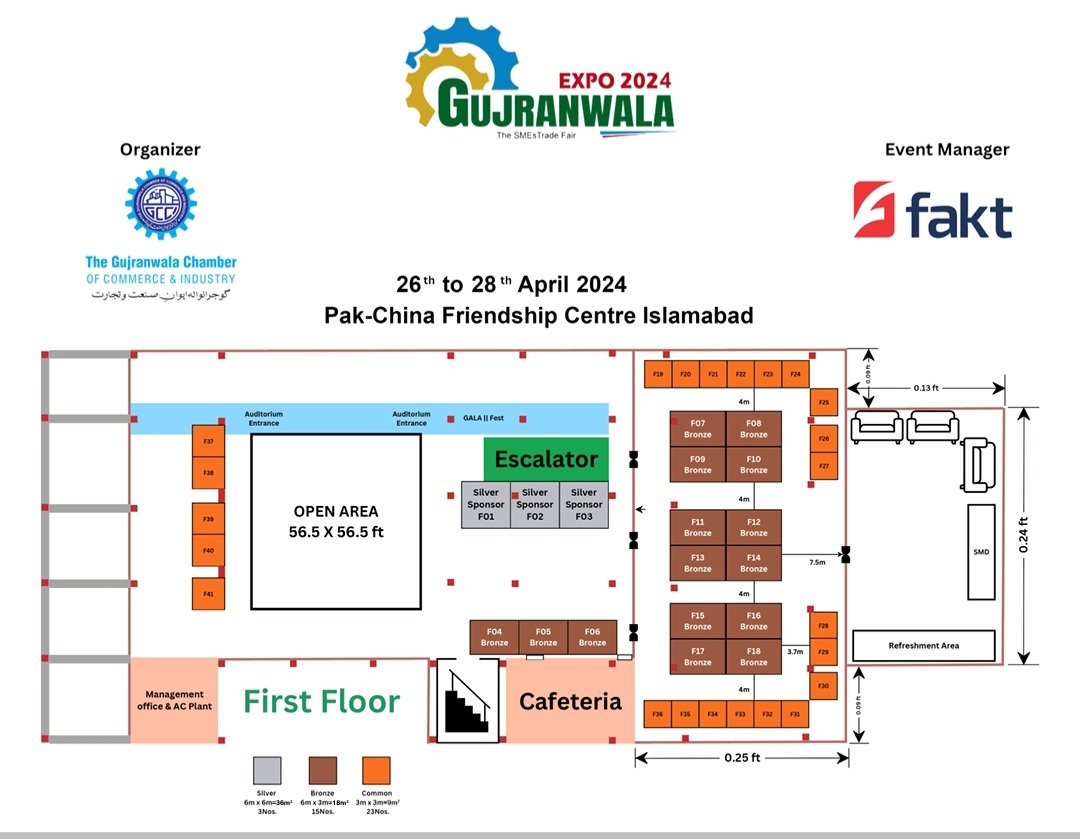 Ground Floor and First Floor Layouts for the Gujranwala Expo 2024.