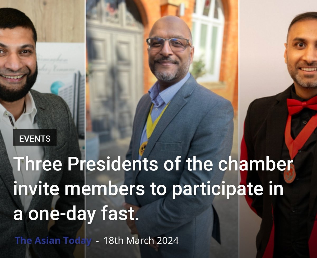 Three Presidents from the Greater Birmingham Chambers of Commerce are extending an invitation to the local business sector to participate in a unique cultural experience by fasting for one day on Thursday, 21 March, to honour Ramadan traditions.

Full article online