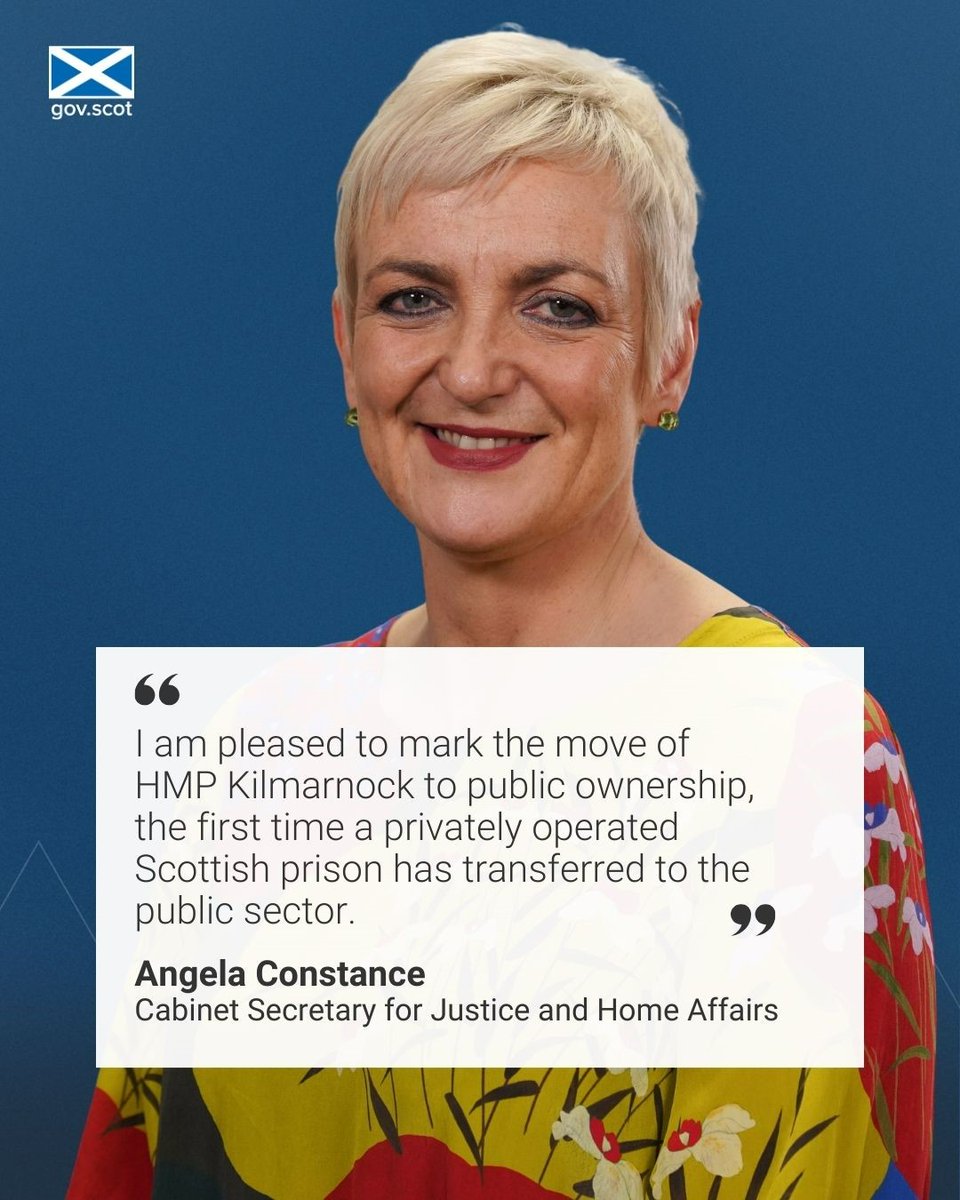 HMP Kilmarnock has completed it’s move into public management and ownership. The move has been finalised following close work between @scottishprisons and previous operator Serco.