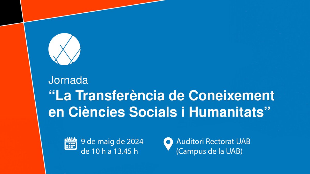 La Xarxa AccessCat organitza la jornada "La transferència de coneixement en ciències socials i humanitats", un esdeveniment per aprofundir i reflexionar sobre la transferència en aquest camp.

🗓️ 9 de maig, a l'Auditori Rectorat de la <a href="/UABBarcelona/">Universitat Autònoma de Barcelona</a>. 

accesscat.net/ca/article/jor…