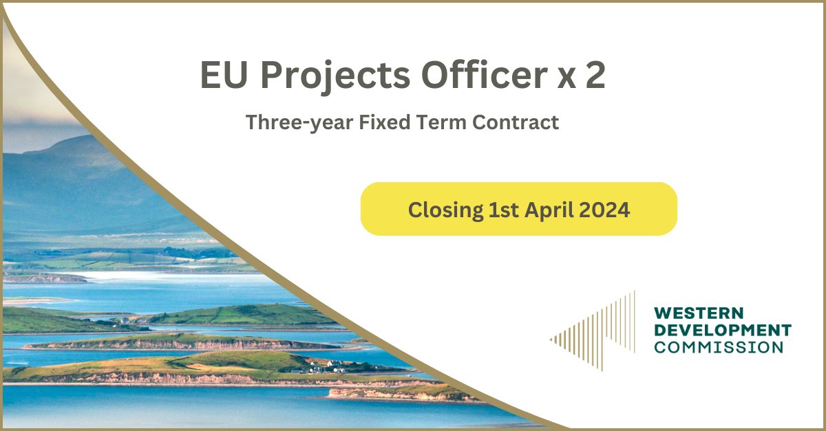 WesternDevelopment.ie (@westerndevco) on Twitter photo We're hiring 2 x ๐๐จ ๐ฃ๐ฟ๐ผ๐ท๐ฒ๐ฐ๐๐ ๐ข๐ณ๐ณ๐ถ๐ฐ๐ฒ๐ฟ๐ for our growing Regional Development team.
Key skills required in stakeholder engagement, project management, and planning, plus developing and delivering of EU funded projects.
More๐ loom.ly/ywKTTr8
#jobfairy We're hiring 2 x ๐๐จ ๐ฃ๐ฟ๐ผ๐ท๐ฒ๐ฐ๐๐ ๐ข๐ณ๐ณ๐ถ๐ฐ๐ฒ๐ฟ๐ for our growing Regional Development team.
Key skills required in stakeholder engagement, project management, and planning, plus developing and delivering of EU funded projects.
More๐ loom.ly/ywKTTr8
#jobfairy