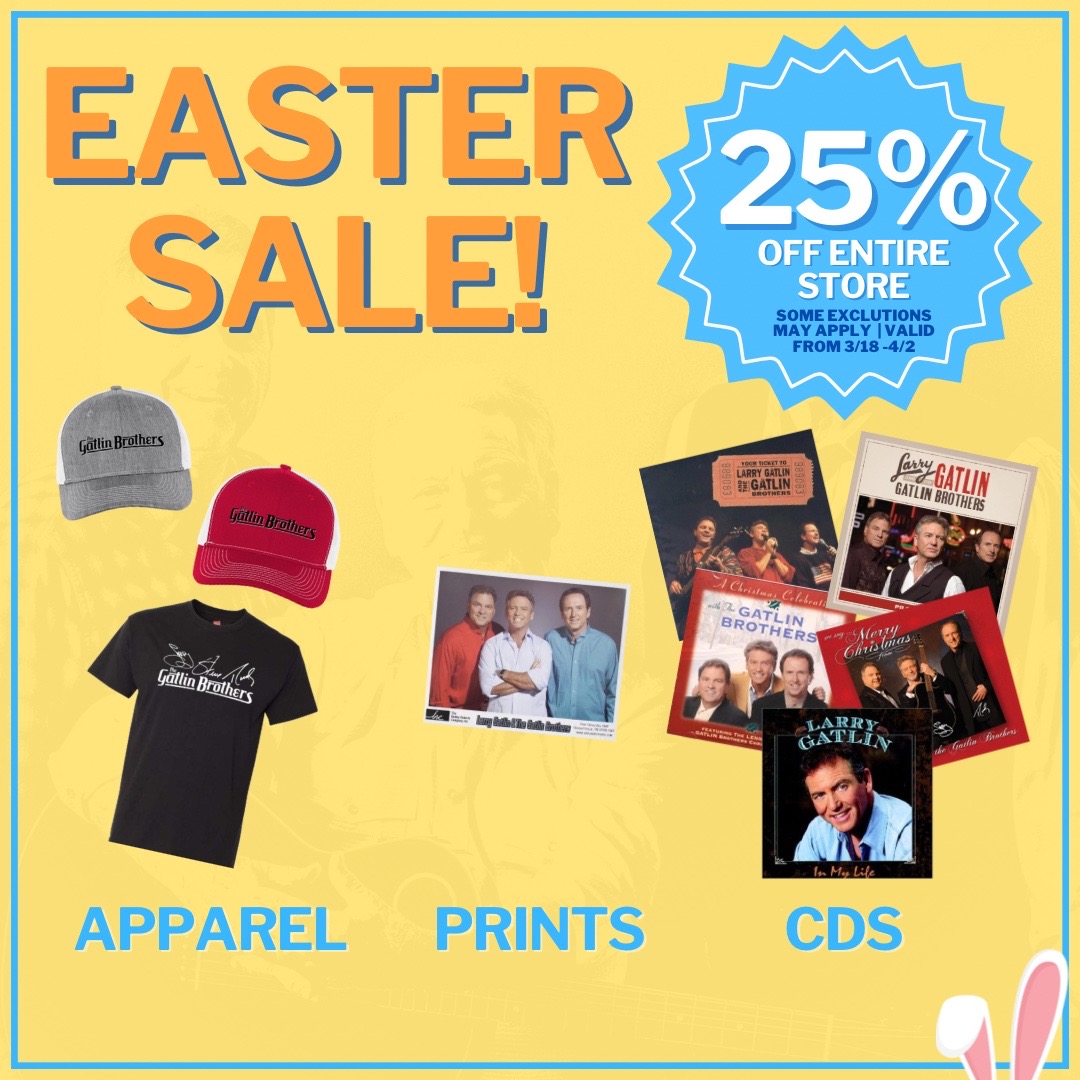 🐣25%off the entire store🐣 • To help celebrate Easter we are doing a store wide sale! Go to Gatlinbrother.com and click on store or click the link below to check out all the merch👇 • i.mtr.cool/wmlxqcpgls • #sale #happyeaster #easter #gatlinbrothers