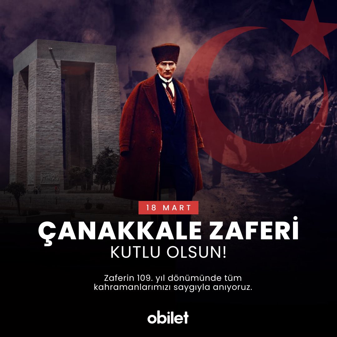 18 Mart Çanakkale Zaferi’nin 109. yıl dönümünde tüm kahramanlarımızı saygıyla anıyoruz 🇹🇷