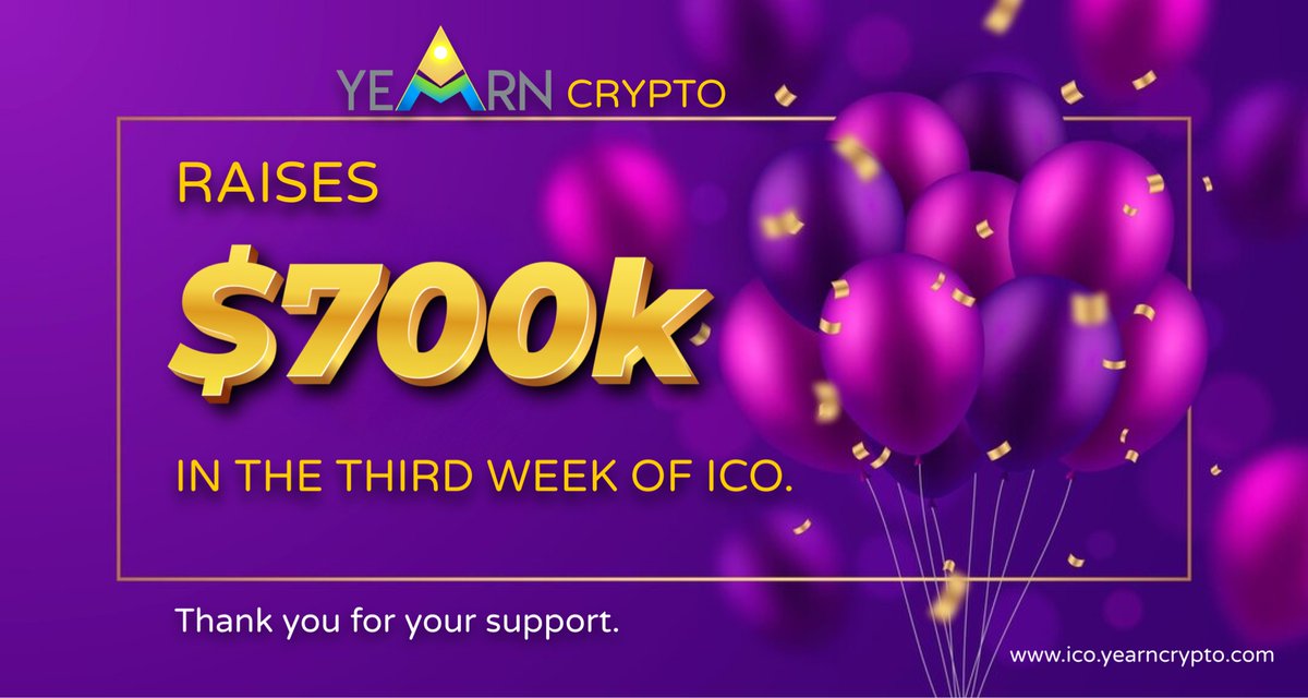 ⚡️MILESTONE ANNOUNCEMENT #2⚡️Thank you all for being a part of our journey.💜 It's not too late to get on board with us!🚀 Join our pre-sale now - ico.yearncrypto.com ✨