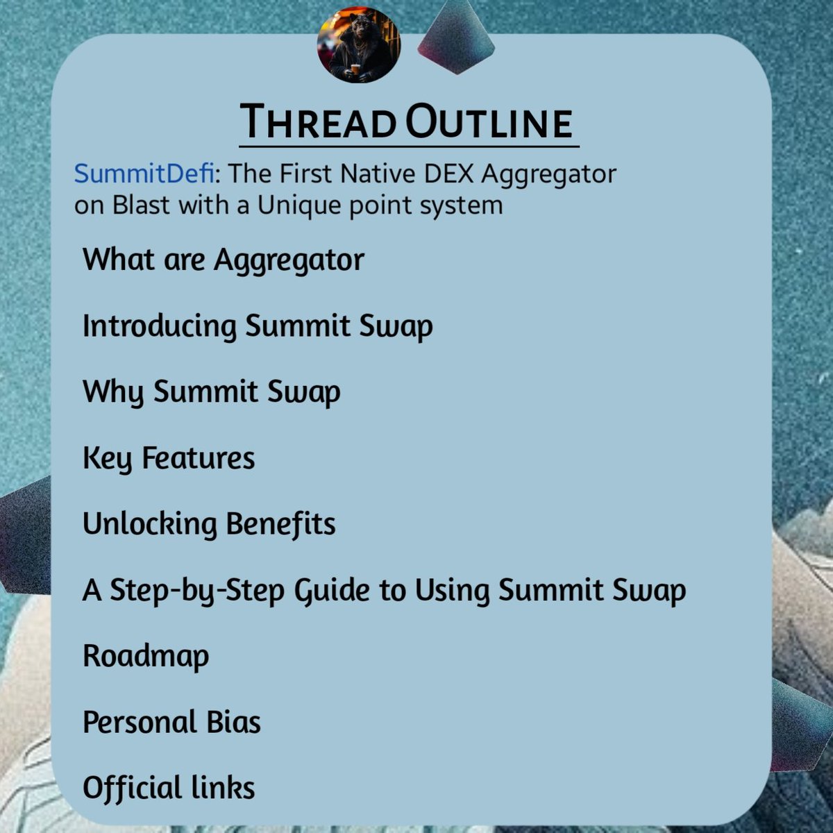 deenarh07's tweet photo. ๐ง๐ต๐ฟ๐ฒ๐ฎ๐ฑ ๐ข๐๐๐น๐ถ๐ป๐ฒ ๐
The Following Topics Will be Discussed โคต๏ธ
#SummitSwapThread #SummitSwapThread
#SummitSwapThread https://t.co/ve4k3ADHeB