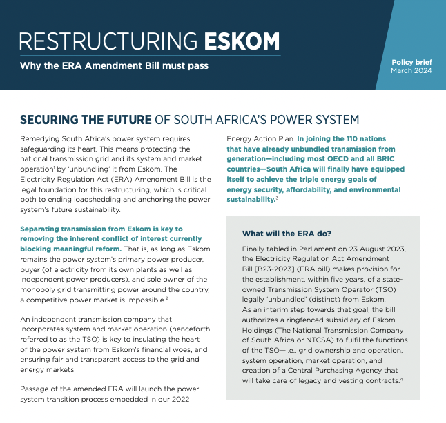 A straightforward policy briefing note from the University of Cape Town's @PowerFuturesLab explaining why the @Eskom_SA unbundling provisions in the Electricity Regulation Amendment Bill are so crucial for the future of South Africa's power sector powerfutureslab.co.za/media-publicat…