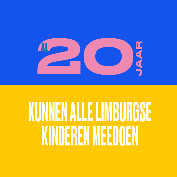 Het Jeugdfonds Sport &amp; Cultuur Limburg bestaat in 2024 twintig jaar, iets om bij stil te staan. Samen met onze partners gaan we ons dit jubileumjaar nog eens extra inzetten om alle kinderen mee te laten doen!
#jeugdfondssportencultuur #jubileum #20jaar #meedoen