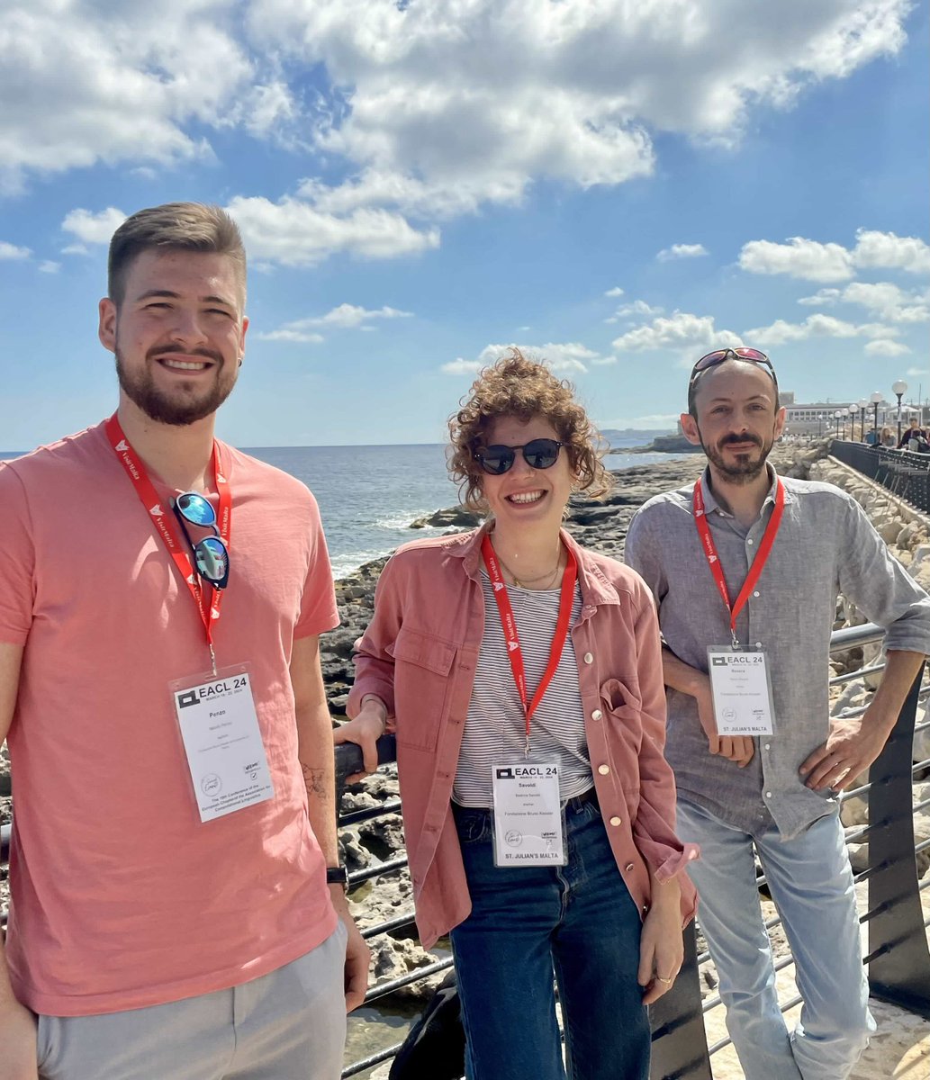 The @FBK_research crew is ready to rock in sunny Malta at #EACL2024! @penzo_nicolo @BeatriceSavoldi & Marco Rovera @fbk_mt