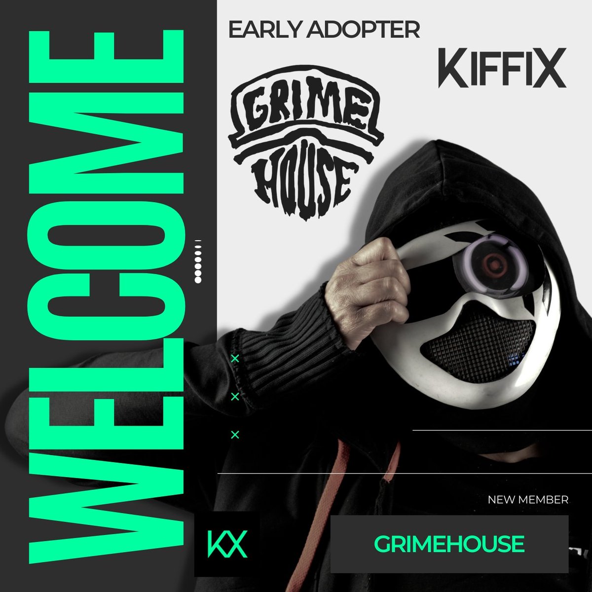 .@kiffixhq would like to welcome @Grimehouse_SA as an Early Adopter to our MVP. Check out his Biolink created on KIFFIX. 🔗 link.kiffix.com/grimehouse