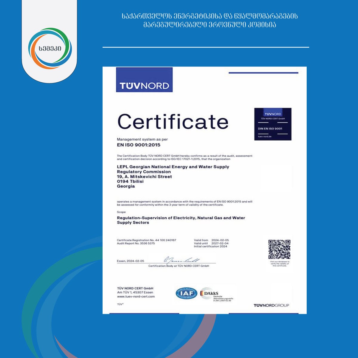 Gnerc_'s tweet photo. On the basis of the international external audit conducted by the international quality management system certification organization "TÜV NORD CERT GMBH", #GNERC Has Been Awarded with the Renewed ISO 9001:2015 Quality Management Certificate.

https://t.co/1dG7G5zlup https://t.co/ywqmsskKok