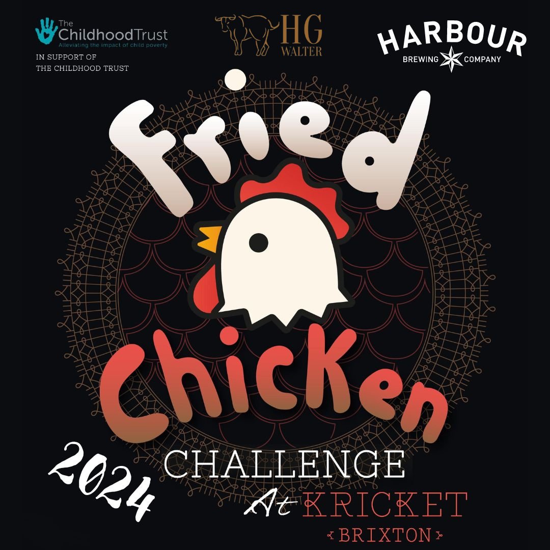 Kricketlondon's tweet photo. Our annual #friedchicken challenge is kicking off in Brixton tomorrow! 🍗

Don't worry if you missed out on tickets, we'll be going live on Instagram on the night.

Make sure to follow us here: https://t.co/mMiL1qzHOb

@HGWalterUK @HarbourBrewing @ChildhoodTrust https://t.co/Yqc2xdfoal