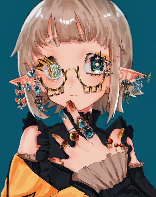 「detached sleeves yellow nails」 illustration images(Latest)
