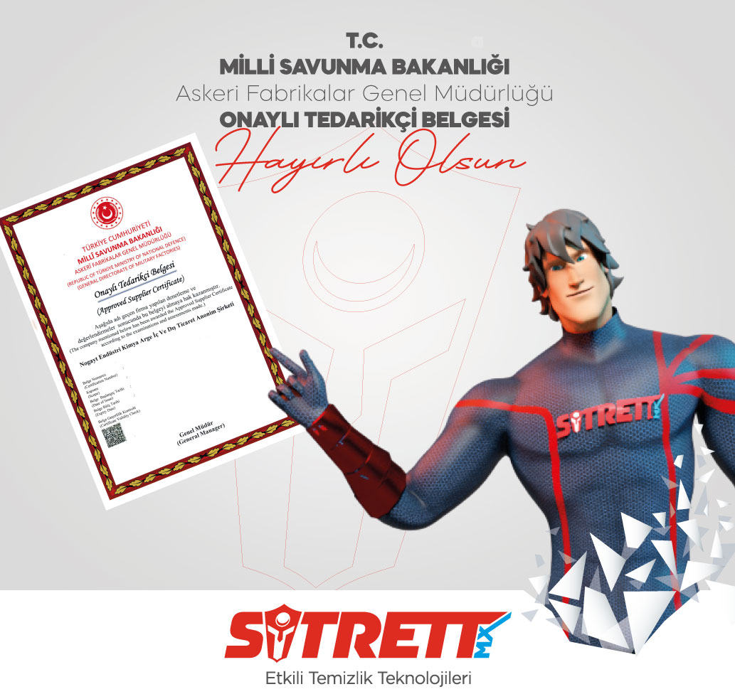 T.C. Milli Savunma Bakanlığı Askeri Fabrikalar Genel Müdürlüğü onaylı Tedarikçi Belgesi hayırlı olsun 💪🏻

#sitrettmx #sitrettmx #sitrettmxingücü #tedarikçi #millisavunmabakanligi #turkiye #etkilitemizlik #başaranlarkulübü