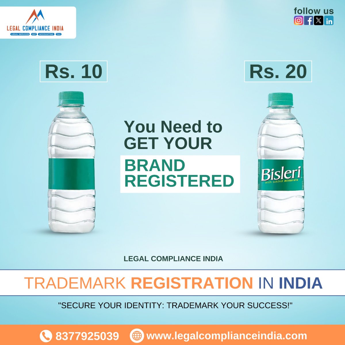 Compliance1001's tweet photo. Protect your identity, protect your brand. Explore Trademark Registration with us.

Contact us today to get started!

👉12 years of experience
👉No consultation charges
👉No advance payment
👉Direct consultation with CA and CS

𝐅𝐎𝐑 𝐌𝐎𝐑𝐄 👇
📞8377925039 https://t.co/hfSjOhagxF