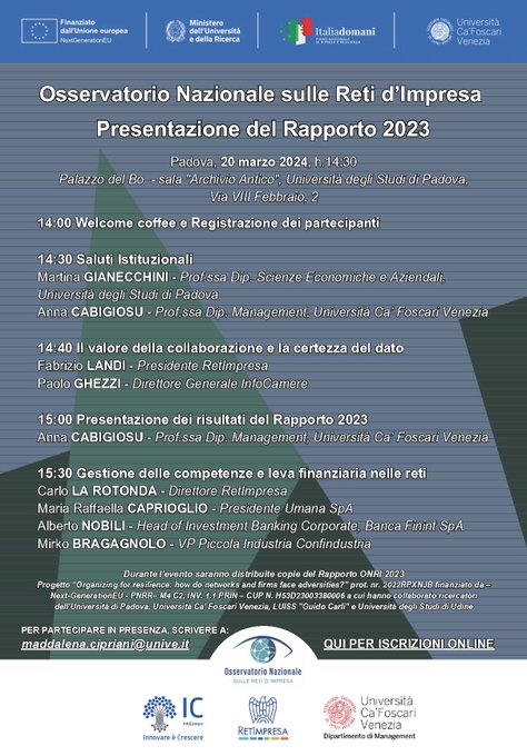 infocamere's tweet photo. 🌟 Unisciti a noi il 20 marzo per scoprire il valore della collaborazione e la certezza del dato
#InfoCamere @RetImpresa @CaFoscari presenteranno l'Osservatorio Nazionale #RetidImpresa 2023
📢 Iscrizioni 👉
https://t.co/H5eIYcAALI
@ItaliaDomaniGov @mur_gov_ @PIConfindustria https://t.co/6tJ6j2z9vK