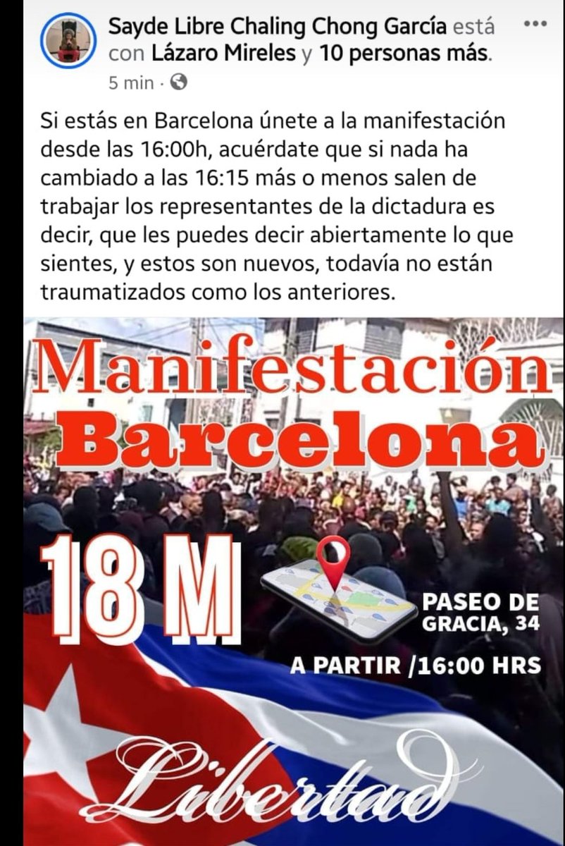 📢 Hoy se convoca a una manifestación contra nuestros funcionarios en #Barcelona, una provocación cobarde y miserable. Vengan a Cuba esos que sienten tanto odio y que actúan contra su propia patria. #EstaEsLaRevolución