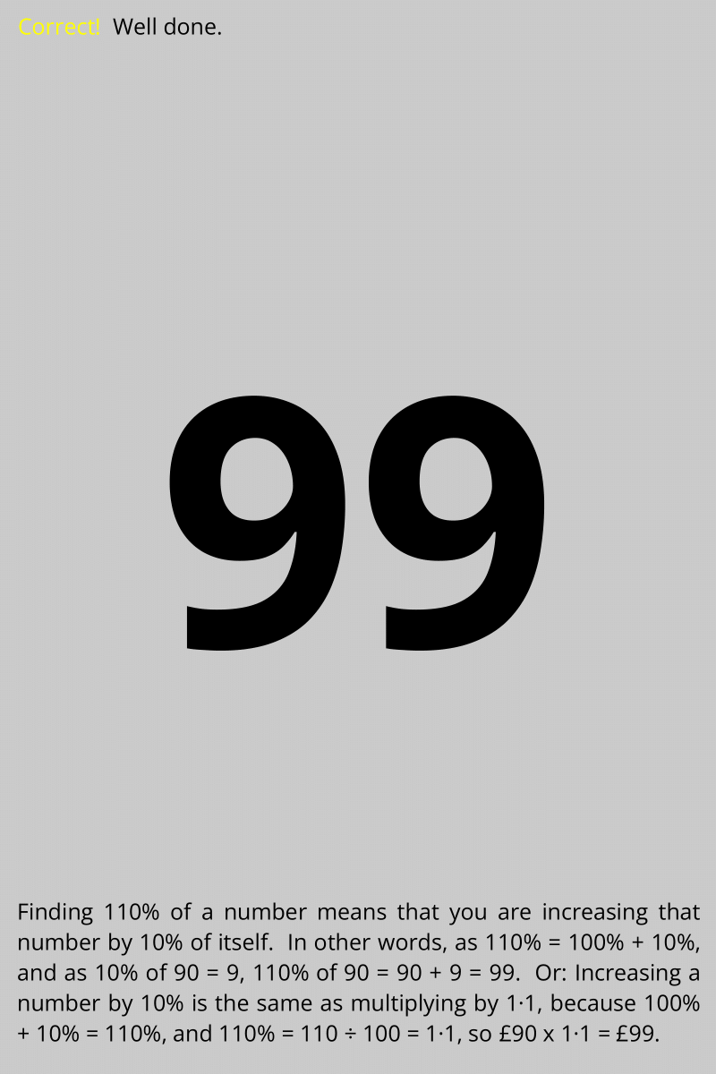 MathsEdIdeas's tweet photo. What is 110% of 90?
Look at the four options and go with your instinct. Tap on the image with the answer you think is correct to see if it is, or to understand why if it's not.
#mathsmistakes https://t.co/PRh0KPHfDa