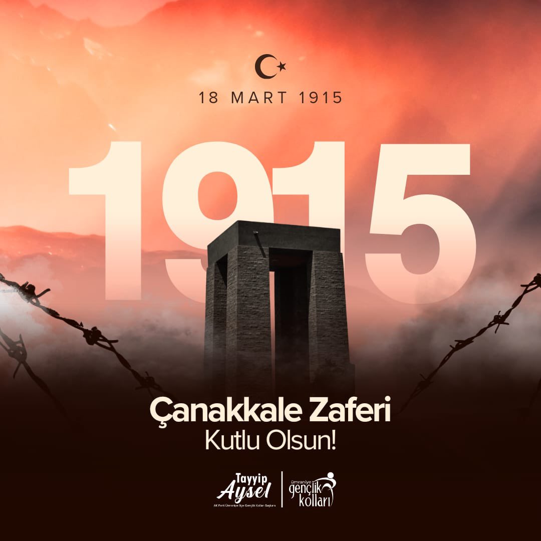 Türk milletinin eşsiz kahramanlık destanının tarihe kazındığı 18 Mart Çanakkale Zaferi’nin 109. yıl dönümü kutlu olsun. Bu topraklar için canını feda eden tüm askerlerimizin ruhu şad mekanları cennet olsun. Saygı ve minnetle..
