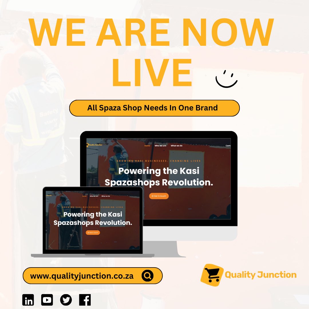 Our Website Is Now Live. Re On !😁
Check it out qualityjunction.co.za
#townshipeconomy #spazashop #retail