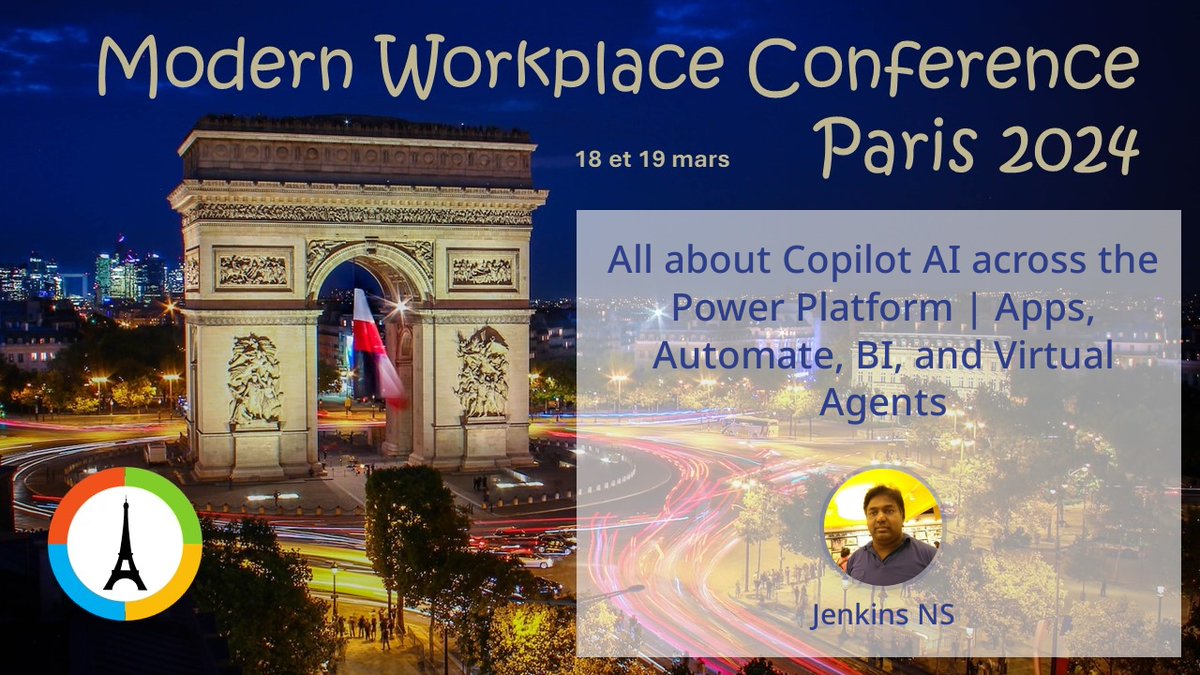 Jenkins NS (@jenkinsns) on Twitter photo I'll be speaking tomorrow at <a href="/mwcparis/">Modern Workplace Conference Paris #MWCP25</a> in #Paris 19 March Tue 09:00 - 09:45 "All about Copilot AI across the Power Platform | Apps, Automation, BI, and Virtual Agents". Visit modern-workplace.pro/agenda-2024/ for the agenda! #jpower4 #MWCP24 #MVP #MVPBuzz #copilot #M365 #spfx #PowePlatform I'll be speaking tomorrow at <a href="/mwcparis/">Modern Workplace Conference Paris #MWCP25</a> in #Paris 19 March Tue 09:00 - 09:45 "All about Copilot AI across the Power Platform | Apps, Automation, BI, and Virtual Agents". Visit modern-workplace.pro/agenda-2024/ for the agenda! #jpower4 #MWCP24 #MVP #MVPBuzz #copilot #M365 #spfx #PowePlatform