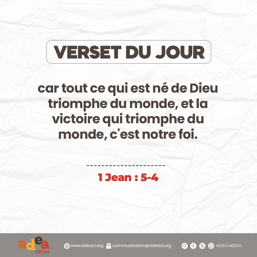 AdeaMedia's tweet photo. Gardons la foi.
#bibleversesdaily #bible #foichretienne https://t.co/hTPqblHM0q