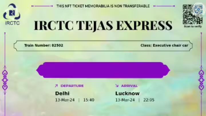 Witnessing how Govts. and tech can mutually benefit with Indian Railways🚆

Merging tradition with #Web3, Indian Railways (Largest commercial employer in the world) have introduced #NFTtickets - for secure, hassle-free travel.

Not just a ticket, but a potential collectible &