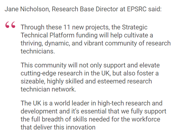 We’re supporting a £16m investment in 11 community-driven projects that will provide training and development for research technical professionals. More: orlo.uk/eHqYG @UKRI_News