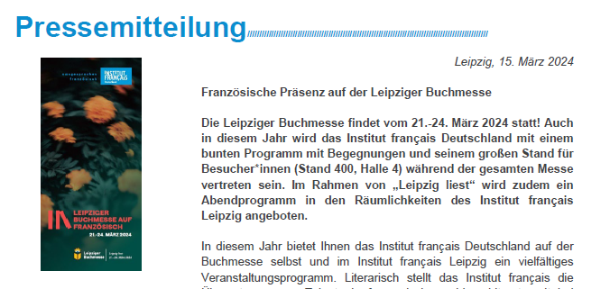 🔜 Wir sind vom 21. bis zum 24. März auf der Leipziger Buchmesse vertreten! Auf der Messe und im @IFLeipzig finden mehrere Veranstaltungen rund um Übersetzungen und Debatten statt. 📚 bit.ly/3VofNMy