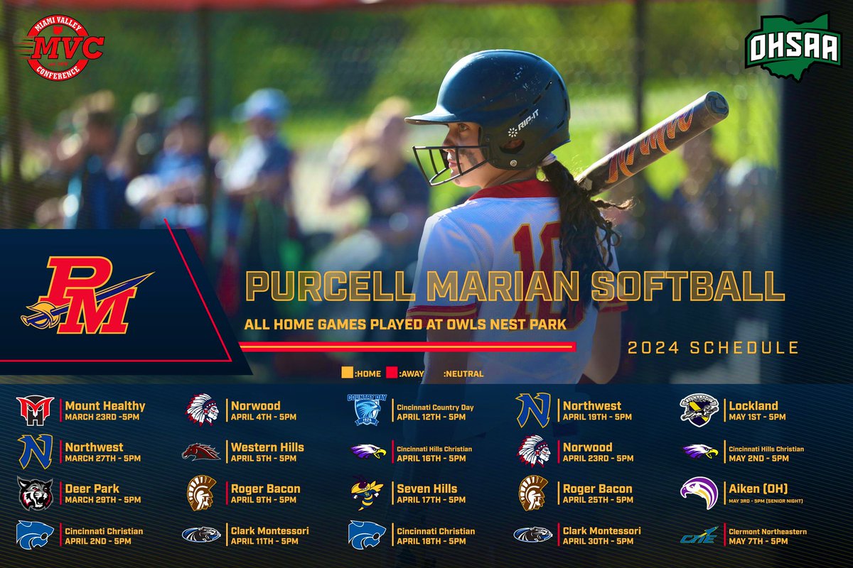 PMCavsSB's tweet photo. The schedule is set! The Lady Cavs Softball team is ready for action! #AllCavsAllDay 🔴🟡🔴🟡⚔️⚔️⚔️⚔️ https://t.co/42holFRMPX