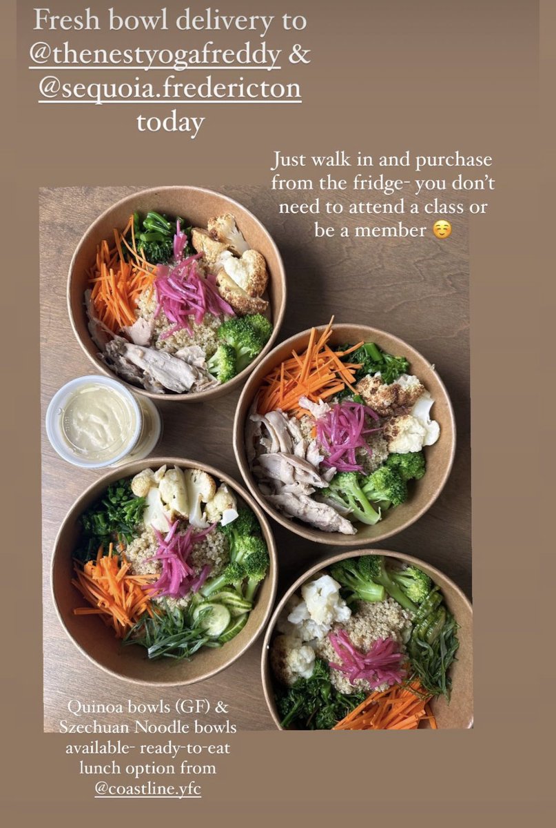 Daily grab-n-go lunches at The Nest &amp; Sequoia in downtown Fredericton  🍜