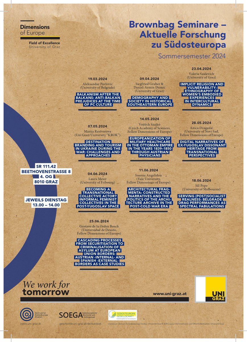 📢 The First Brownbag Seminar of the Semester! Join us tomorrow, March 19, 2024, as Aleksandar Pavlović from the University of Belgrade presents his work on 'Balkanism After the Balkans: Anti-Balkan Prejudices at the Time of PC Culture.' Don't miss this riveting seminar!