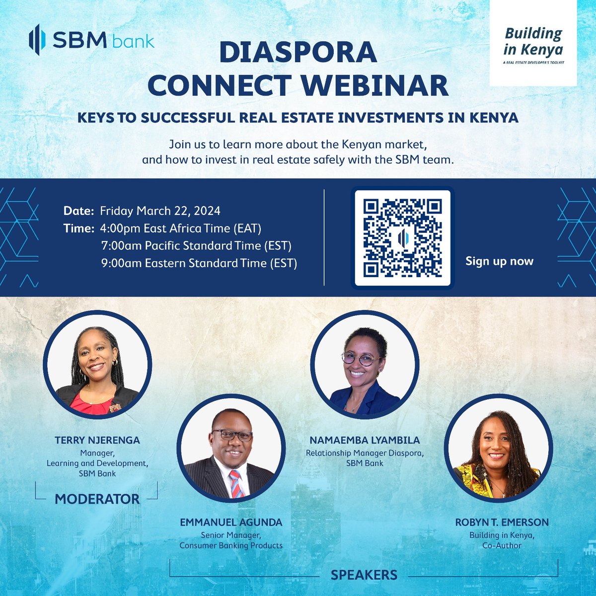 Building in Kenya has partnered with @sbmbankkenya for a Diaspora Connect webinar! The line up includes industry and banking experts who will guide us in making safe real estate investments in Kenya from the diaspora. Register today: bit.ly/DiasporaConnect