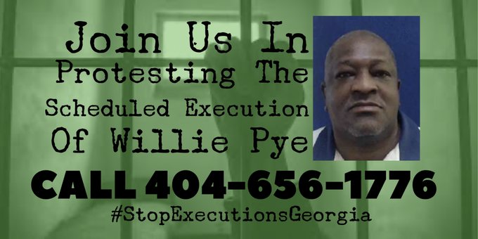 It is not too late to take action! Pls WRITE TODAY an email to the Georgia Board of Pardons and Parole: GaParoleBoard@pap.ga.gov Urge them to recommend clemency to #WilliePye, a man suffering from intellectual disability with a 68 IQ, scheduled to be executed on March 20.