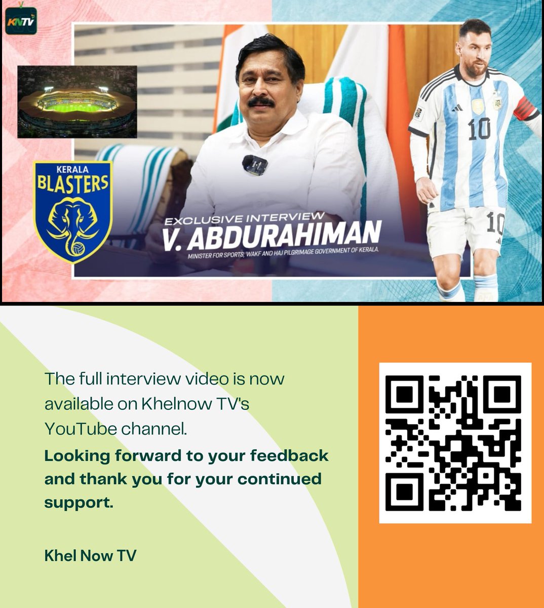 ALEN__07's tweet photo. The full interview video is now available on Khelnow TV's YouTube channel. Looking forward to your feedback and thank you for your continued support.

https://t.co/8LPUva1wW6

#IndianFootball
#Kerala #football https://t.co/r7Ztd7lswv