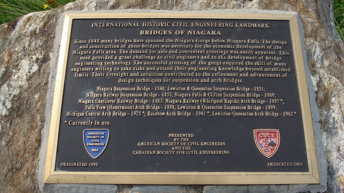The world’s 1st working railway suspension bridge officially opened #OTD in 1855.

John A. Roebling’s Niagara Falls Railway Suspension Bridge was considered an engineering marvel at the time & became a model for bridges of its kind: bit.ly/3HYEKnh. #VisitASCELandmarks