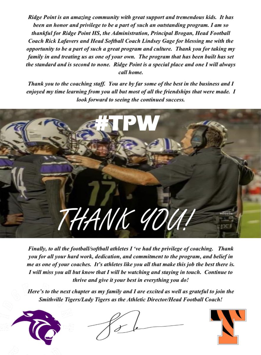 Thank you RP!!! 💜@Coach_LaFavers @RPHS_FB @lindseygage5 @RPSoftball @RPHS_Panthers
