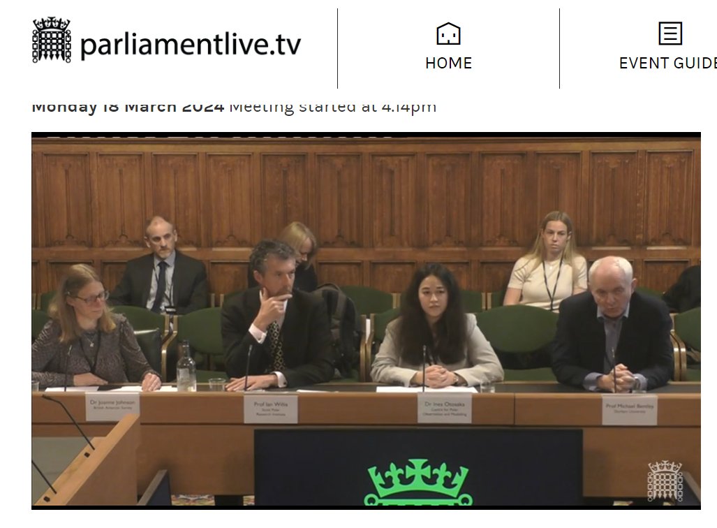 Great to end the day watching @CPOM_news @NorthumbriaUni's Inès Otosaka absolutely smashing it giving expert evidence at Environmental Audit Committee's Antarctica inquiry, go Inès!