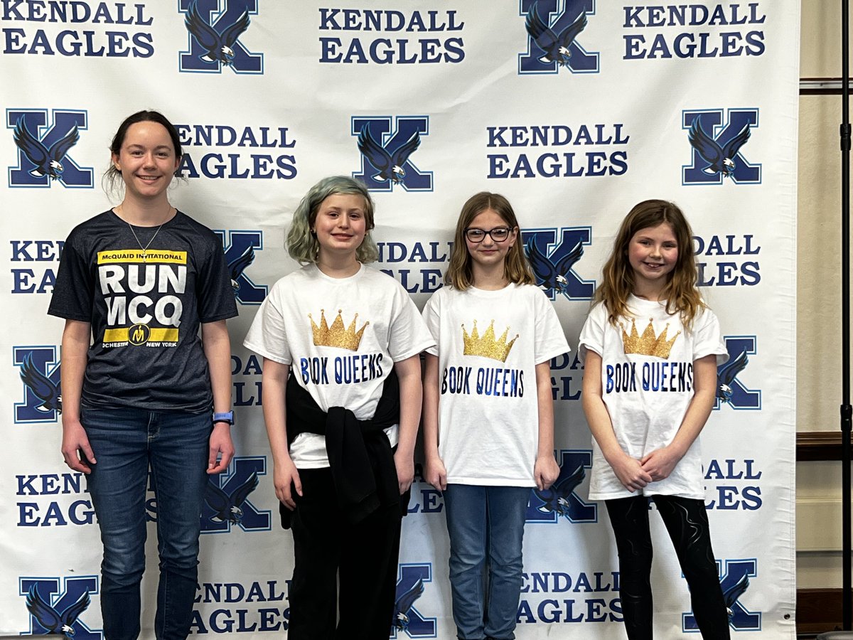 Ms. G and Hannah have this Battle of the Books 4th grade team ready to go for their first regional competition against Spencerport, Terry Taylor Elementary. Go 📚👸🏼👸🏼👸🏼! <a href="/KendallESLib/">Kendall Elementary Library</a>