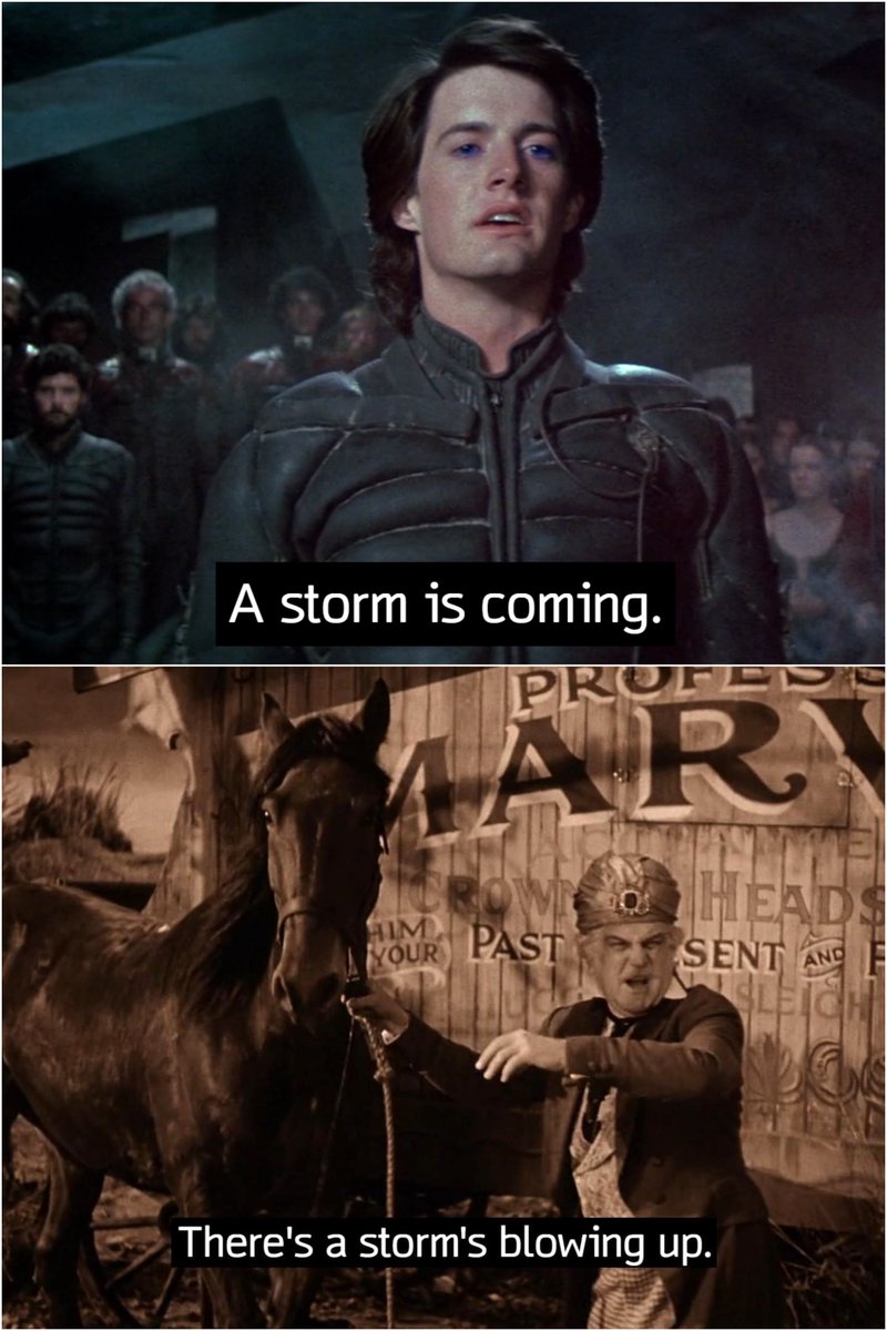 The culmination of the action in Lynch's DUNE is a storm—just like the inciting incident in OZ that...
