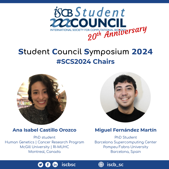 SCS2025 (@iscb_scs) on Twitter photo Meet our co-chairs <a href="/AnaCastillo_51/">Ana Castillo</a> and <a href="/miguel_fdezmar/">Miguel Fernández</a> for the next Student Council Symposium. Let's prepared for this great event #20anniversaryISCBSC #SCS2024 <a href="/iscb/">ISCB News</a> <a href="/iscbsc/">ISCB Student Council</a> Meet our co-chairs <a href="/AnaCastillo_51/">Ana Castillo</a> and <a href="/miguel_fdezmar/">Miguel Fernández</a> for the next Student Council Symposium. Let's prepared for this great event #20anniversaryISCBSC #SCS2024 <a href="/iscb/">ISCB News</a> <a href="/iscbsc/">ISCB Student Council</a>