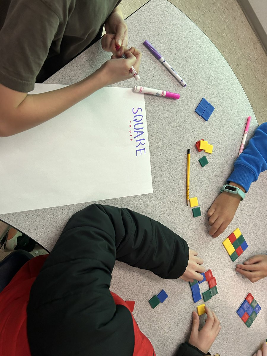 Mr_H_Teacher's tweet image. #HClass23 is learning about Perfect Squares &amp;amp; Square Roots using tiles.

Biggest perfect Square we could make was 19 x 19
361 is a perfect square.