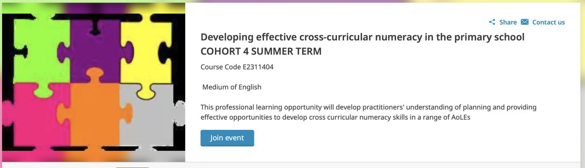 *Extra dates just released* Developing effective cross-curricular numeracy'. Last chance to join this programme this year. May 17 & June 20. Learn more about purposeful numeracy in all AoLEs. @CSCJES @CSC_ExpArts @CscHumanities @CSC_Wellbeing cscjes-cronfa.co.uk/events/12f6fd5…