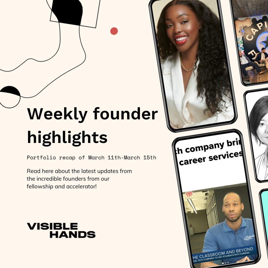 LAST WEEK'S WEEKLY FOUNDER HIGHLIGHTS 🖤

We wanted to share some of the amazing startup updates from the founders in our Visionaries community 🔻